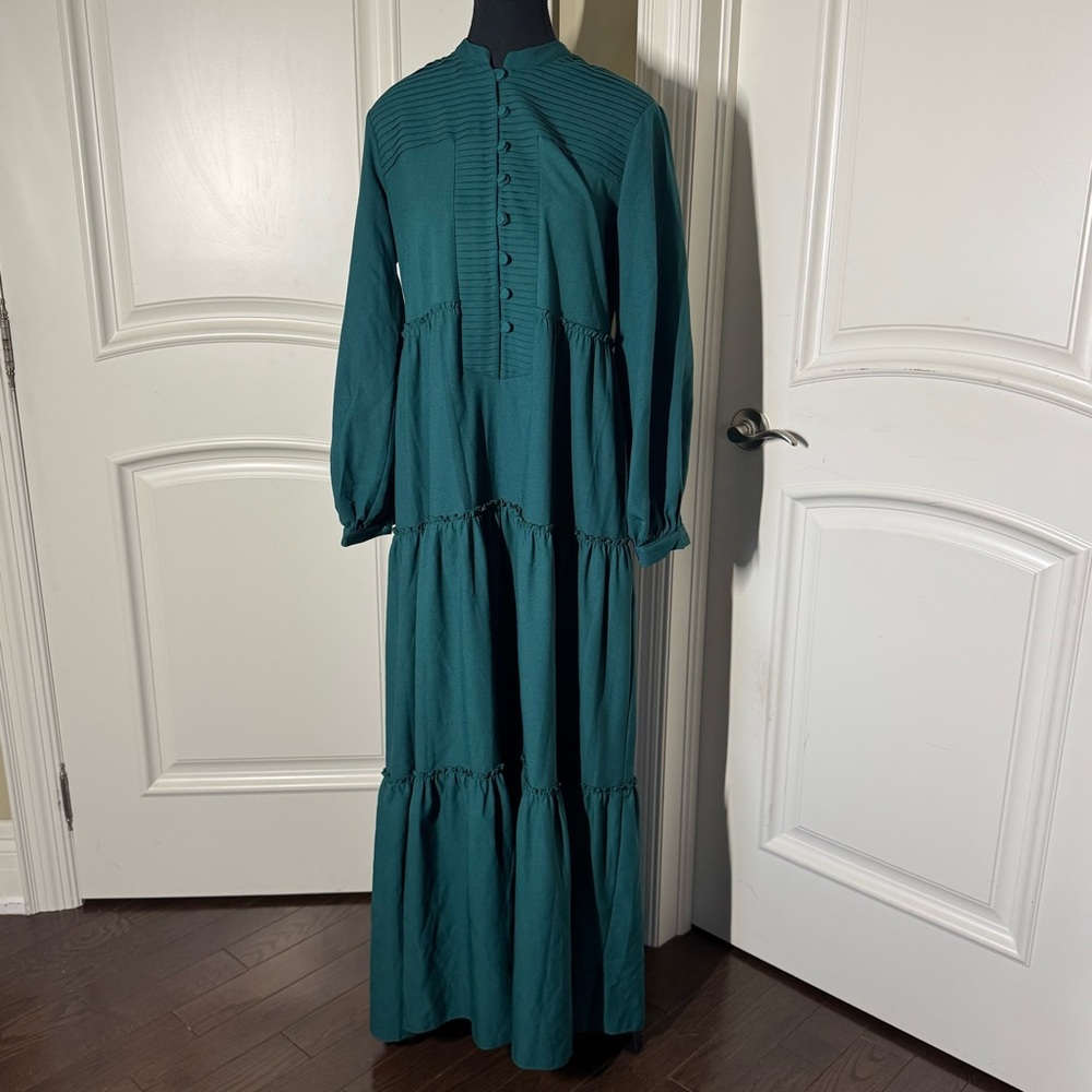 Anna Hariri Green Full Sleeve Maxi Dress